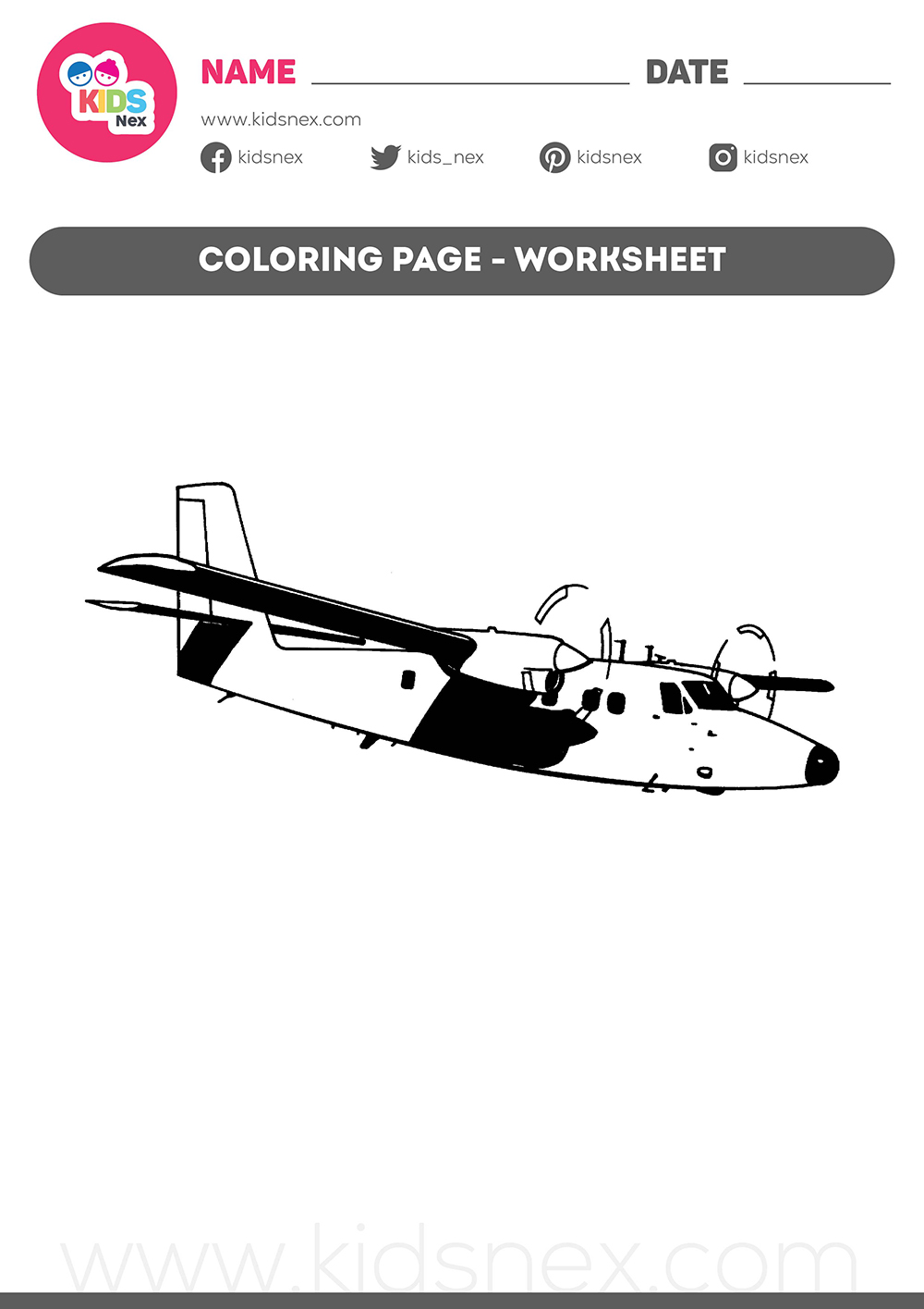 Plane Coloring Page