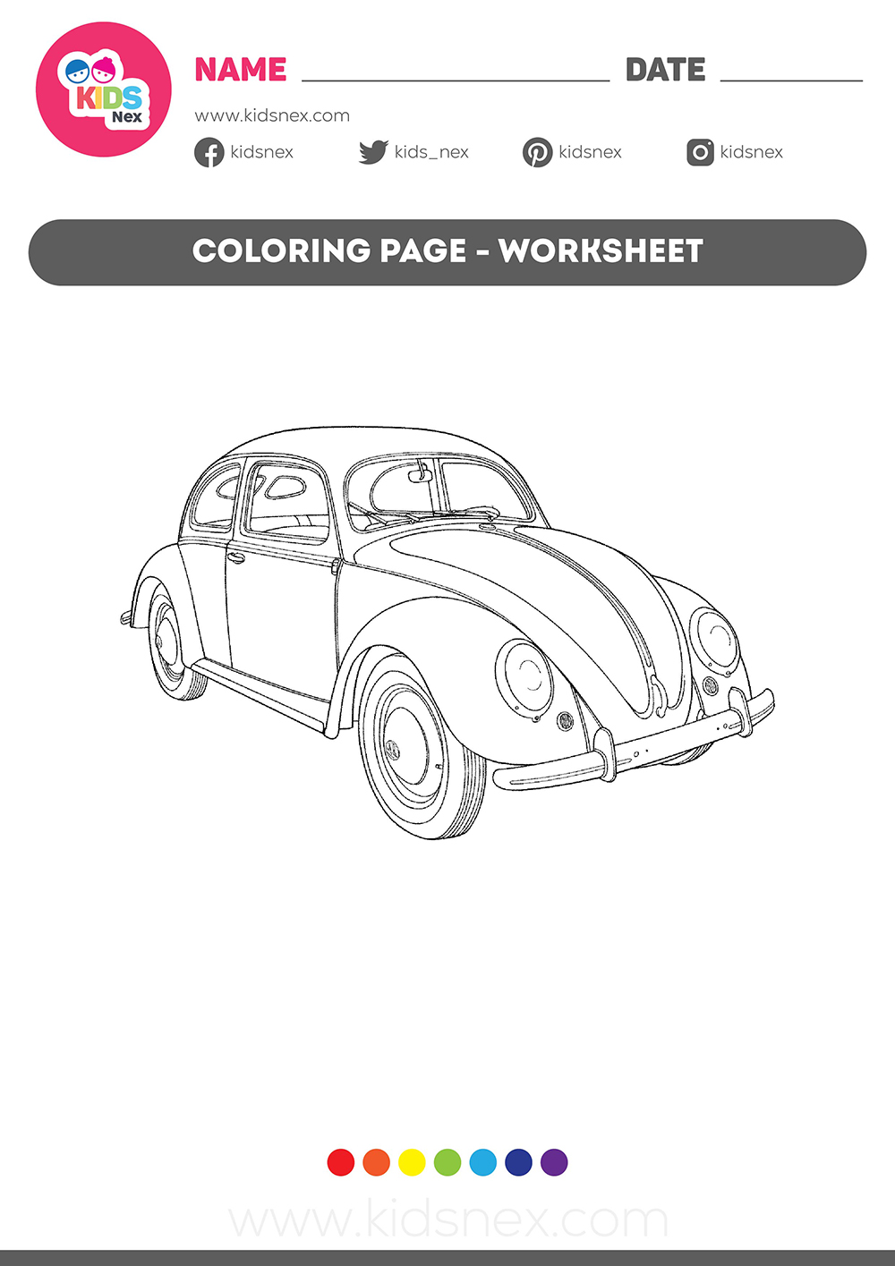 Car Coloring Page | Kids Nex