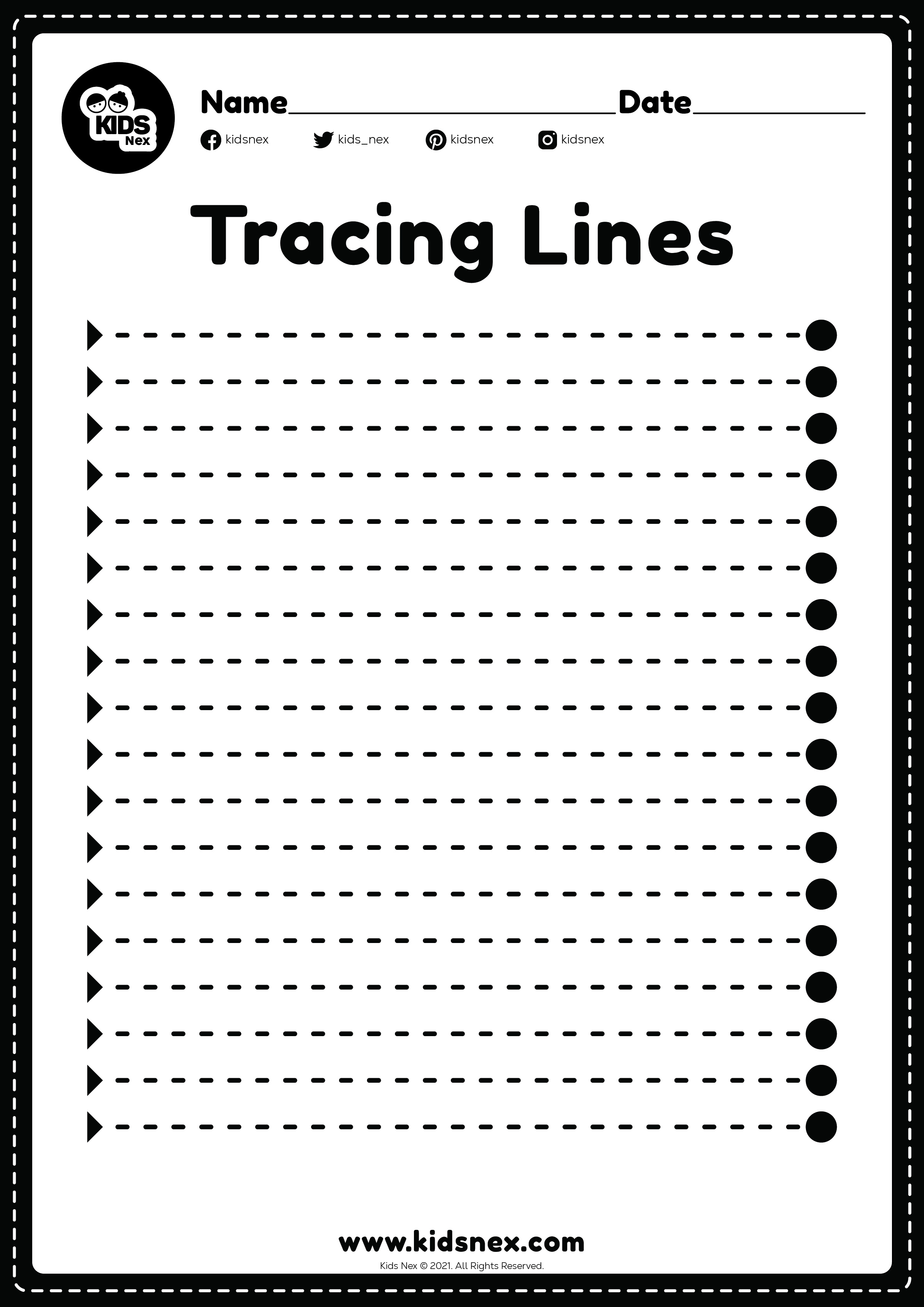 Tracing lines worksheet