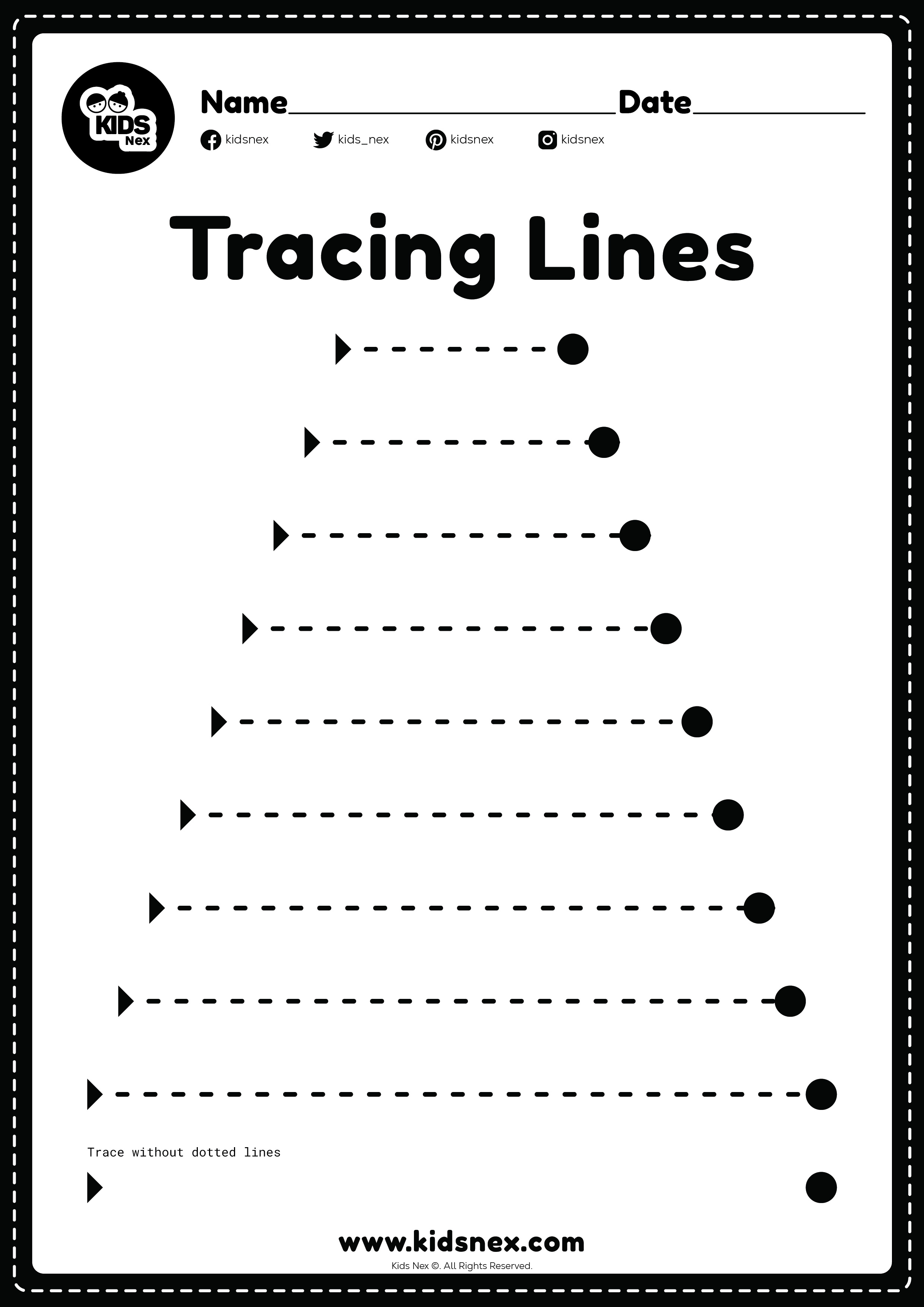 Free Printable Tracing Lines Worksheet For Horizontal And Vertical Lines Worksheet