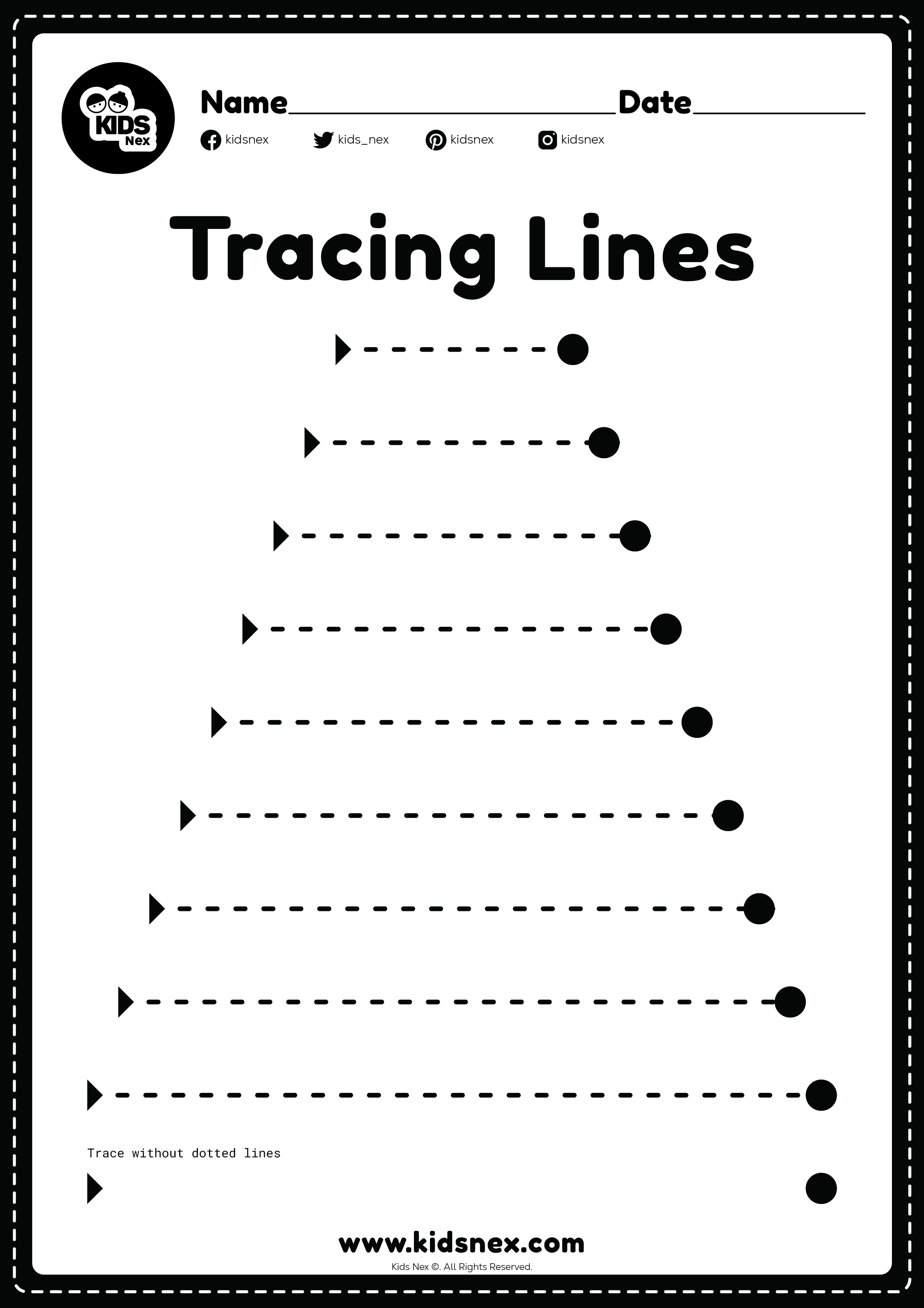 printable worksheet tracing lines