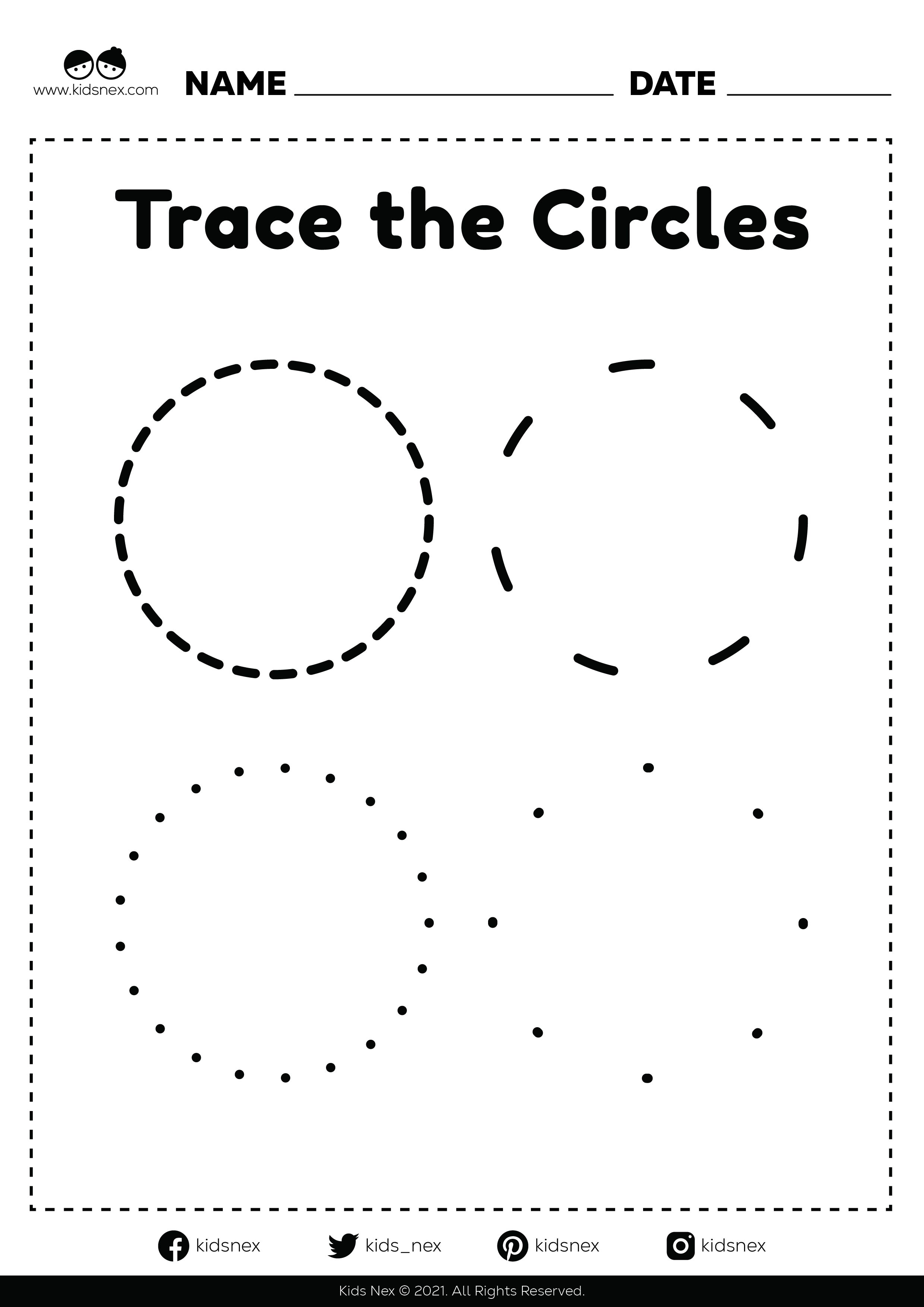 Circle tracing worksheet