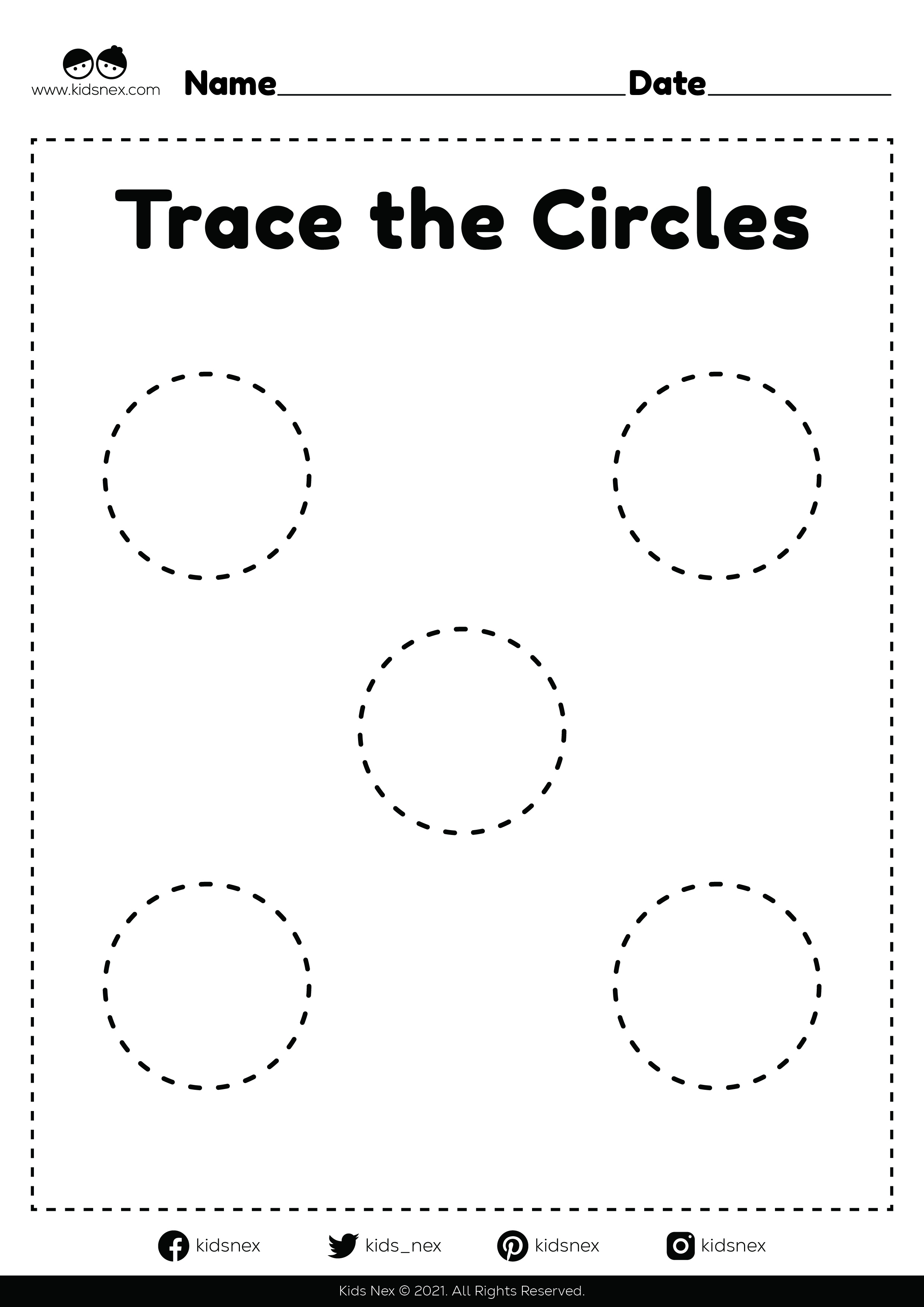 Tracing Circles Worksheet Www kidsnex
