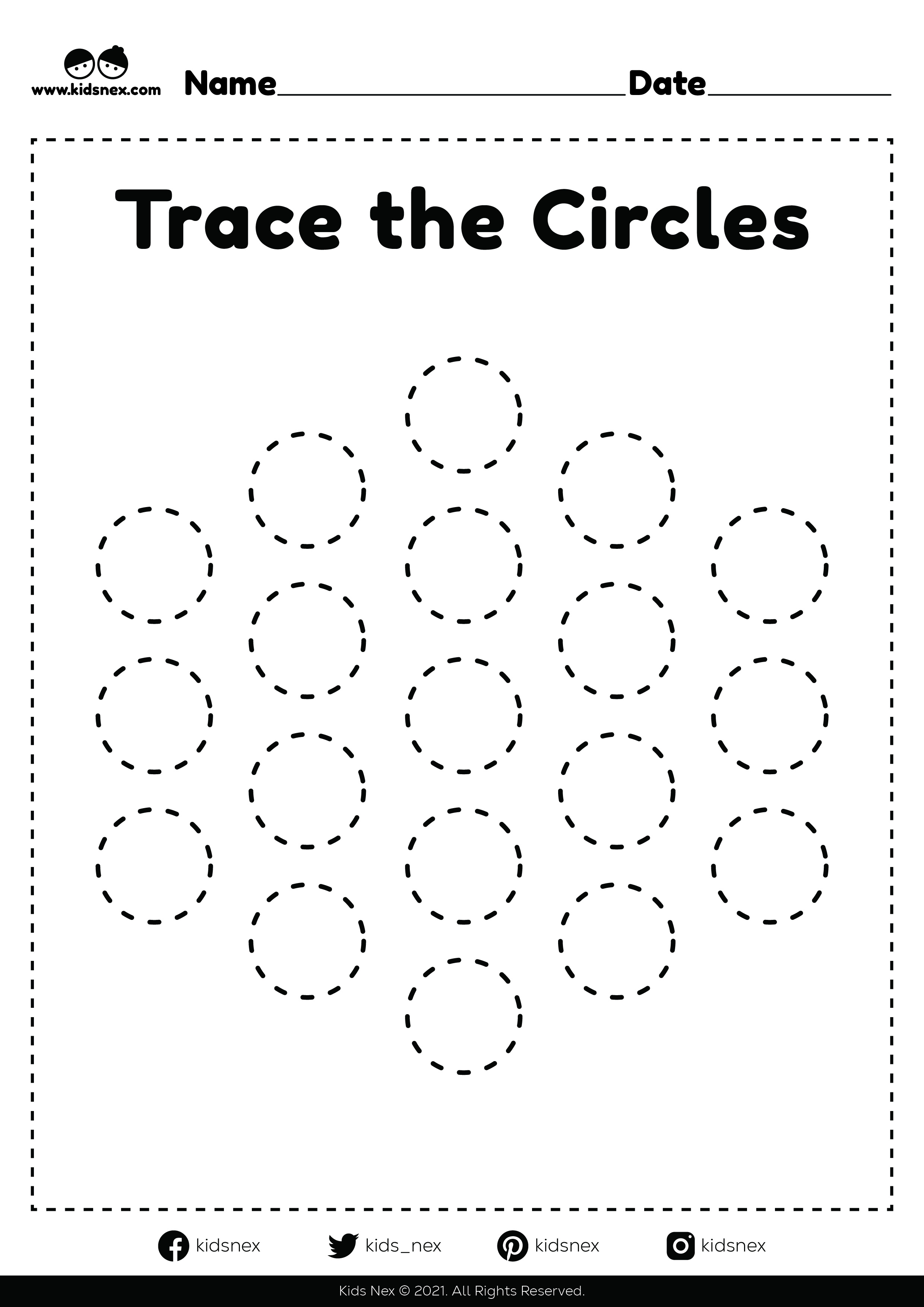 Tracing Circles Worksheet Free Printable