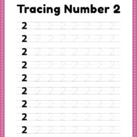 Tracing number 2 worksheet