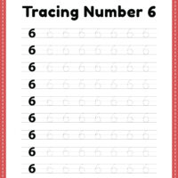 Tracing Number 6 Worksheet