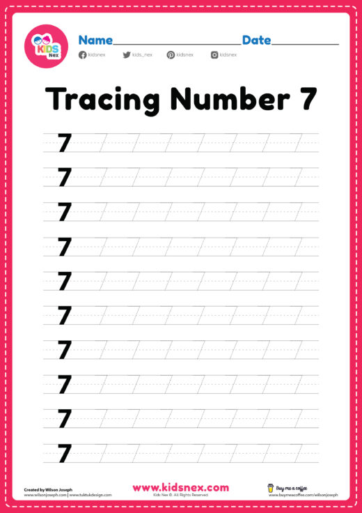 Tracing number 7