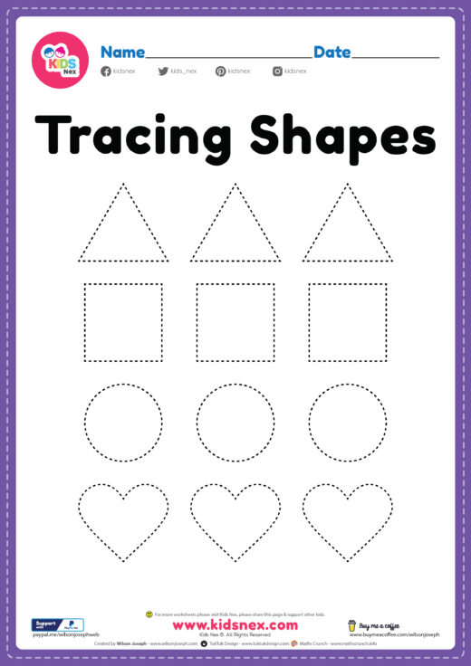 Shapes Worksheet for Nursery