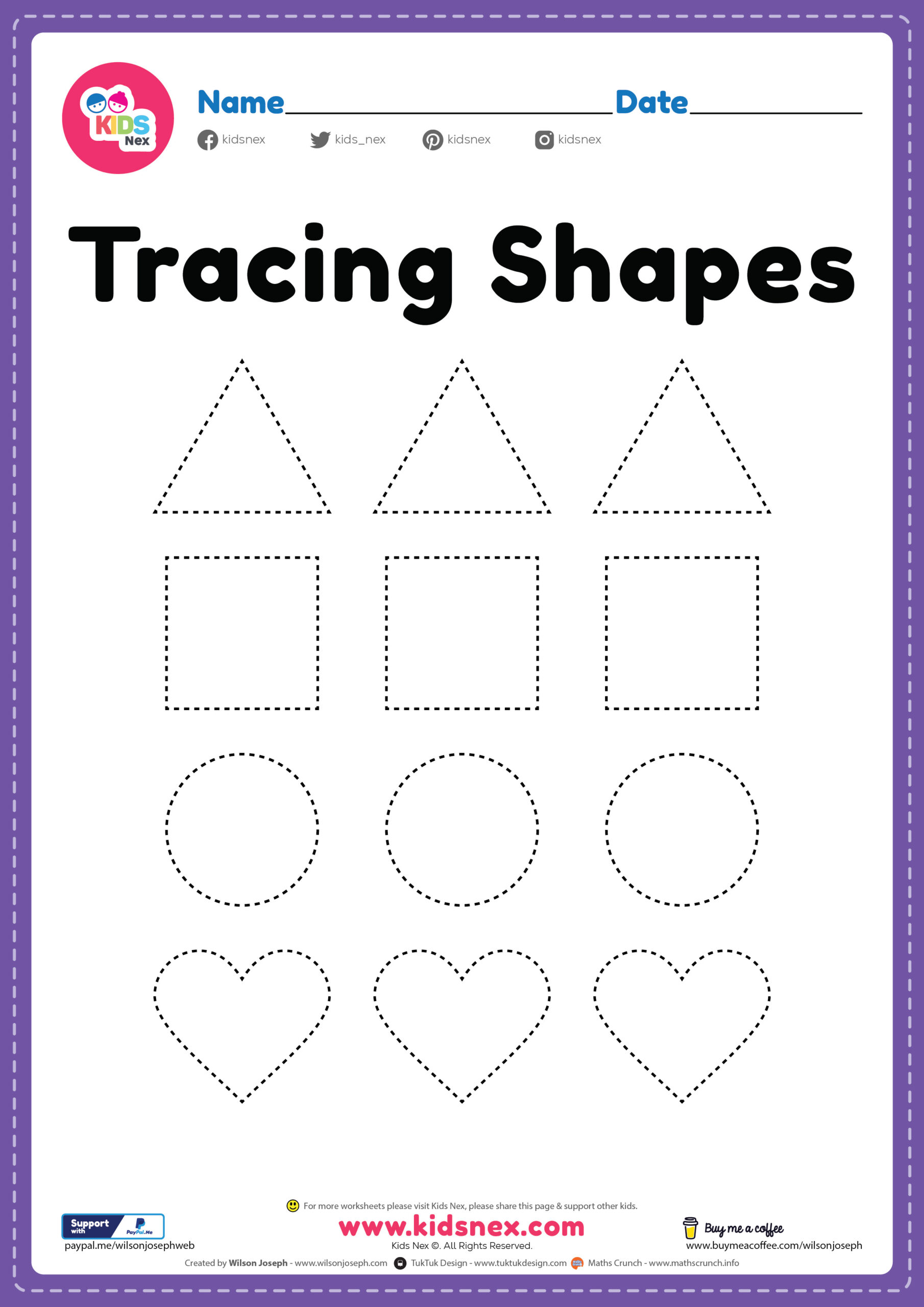 shapes outline worksheet