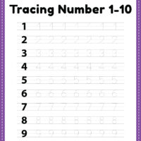 Tracing number 1-10 worksheet