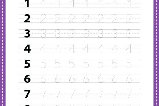 Tracing number 1-10 worksheet