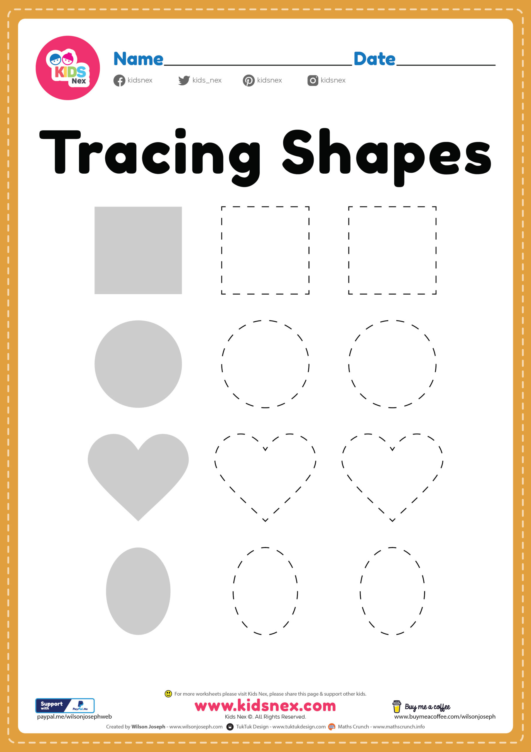 Printable Shapes Worksheet for Preschool