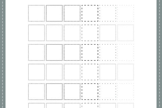 Square Shapes Tracing Worksheet free Printable