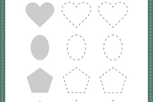 Tracing Shapes Worksheet for Kindergarten