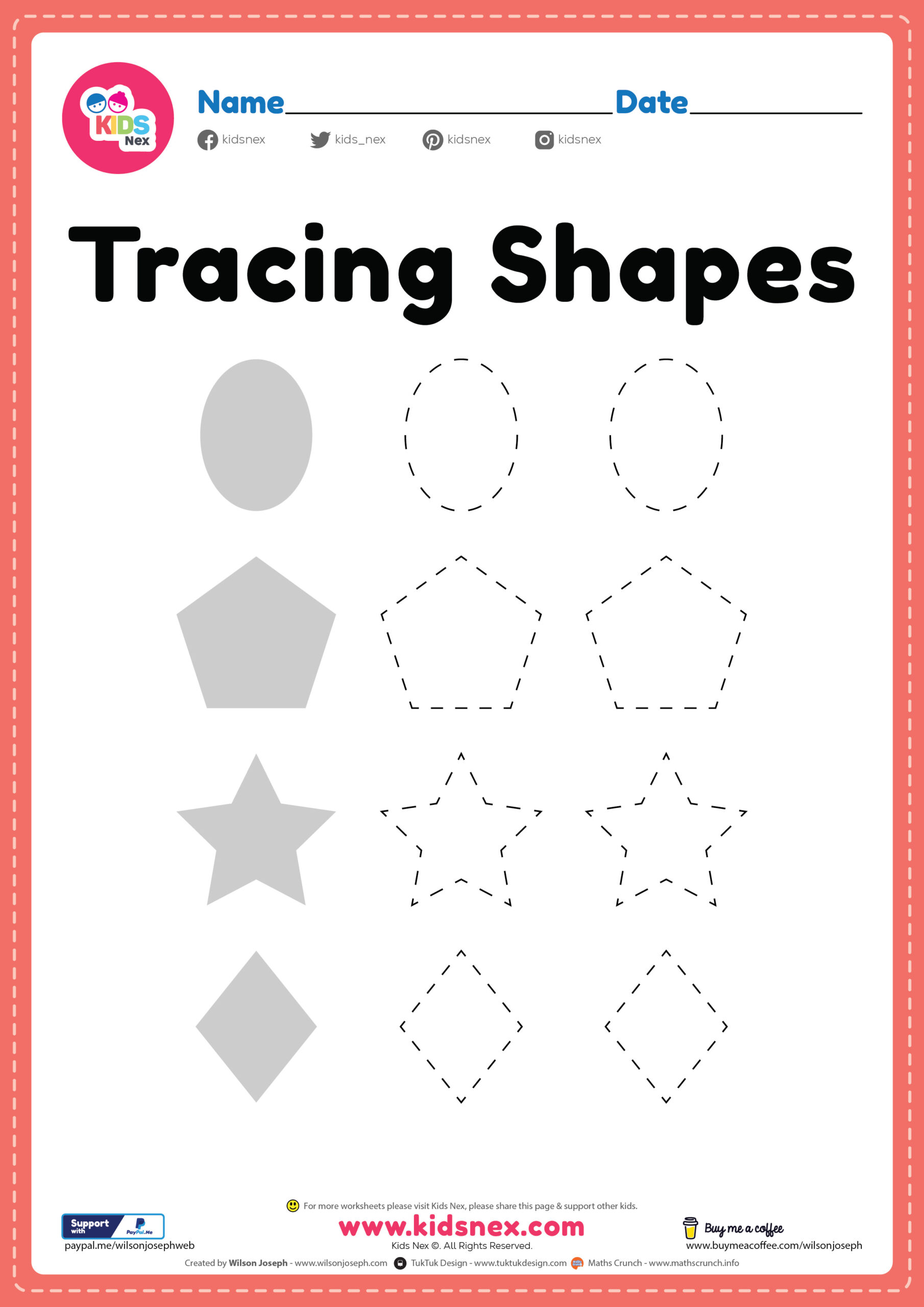 Tracing Shapes for Preschool