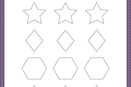 Preschool Tracing Shapes Worksheet