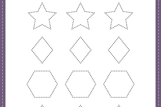Preschool Tracing Shapes Worksheet