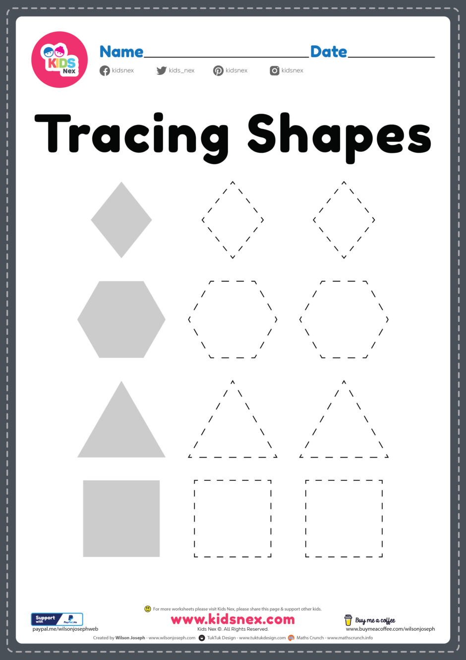 Free PDF Printable Tracing Shapes