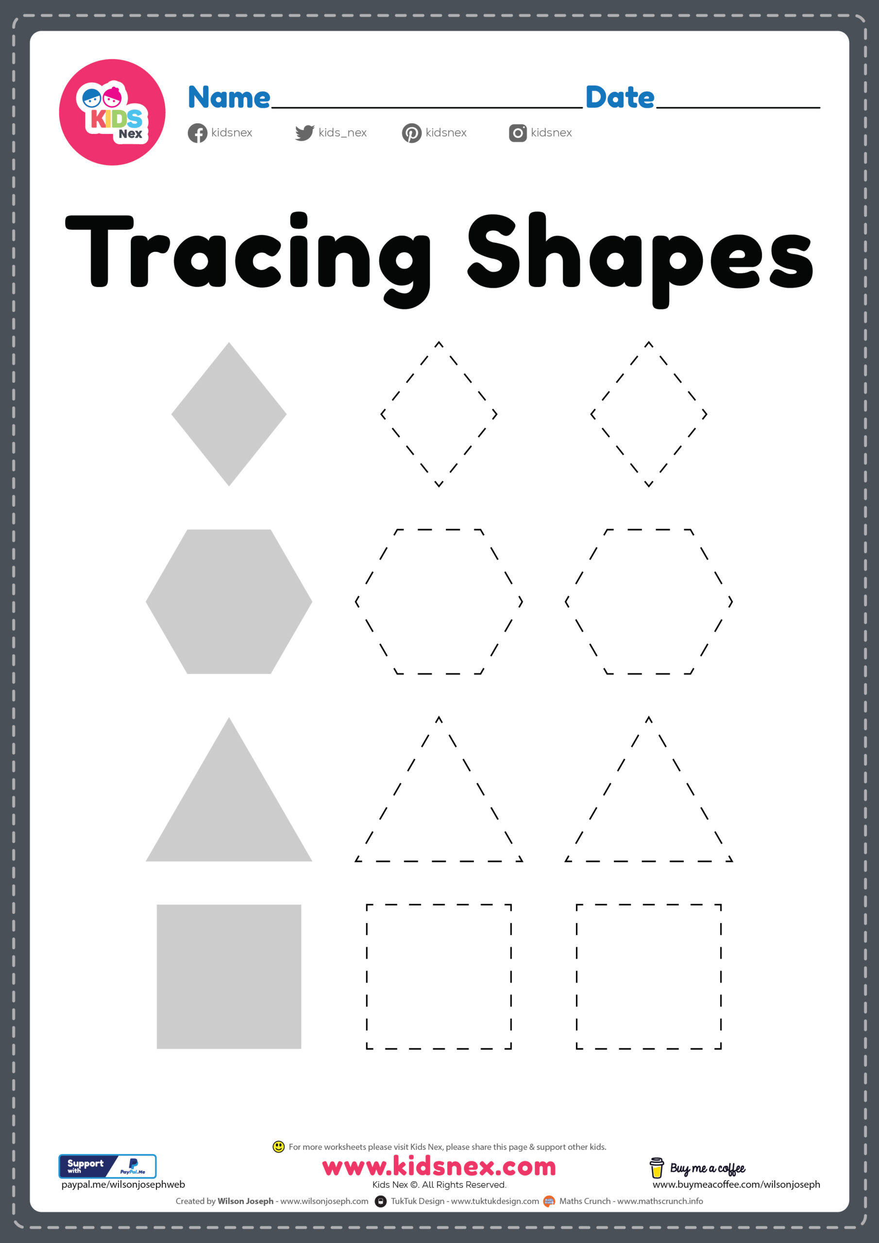 Free PDF Printable Tracing Shapes