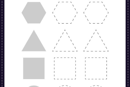 Printable Free Worksheet for Tracing Shapes
