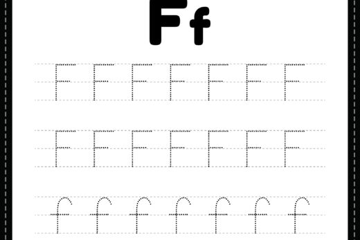 Tracing Letter F Alphabet Worksheet