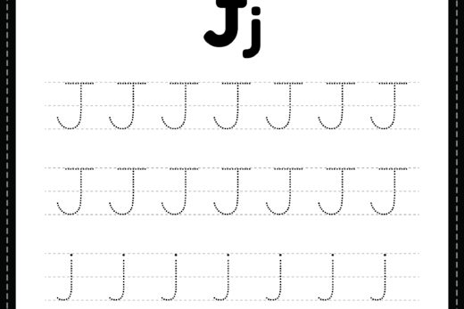 Tracing Letter J Alphabet Worksheet