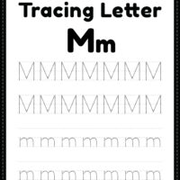 Tracing Letter M Alphabet Worksheet