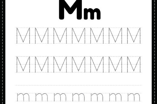 Tracing Letter M Alphabet Worksheet