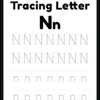Tracing Letter N Alphabet Worksheet