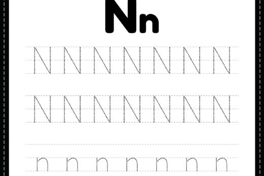 Tracing Letter N Alphabet Worksheet