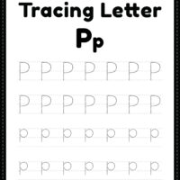 Tracing Letter P Alphabet Worksheet