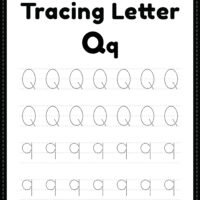 Tracing Letter Q Alphabet Worksheet