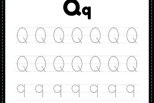 Tracing Letter Q Alphabet Worksheet