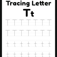 Tracing Letter T Alphabet Worksheet