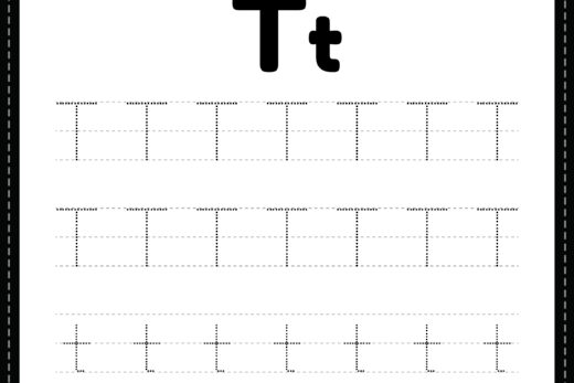 Tracing Letter T Alphabet Worksheet