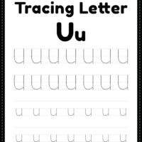 Tracing Letter U Alphabet Worksheet
