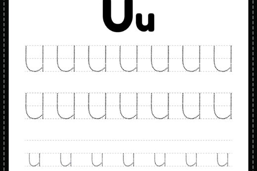 Tracing Letter U Alphabet Worksheet