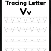 Tracing Letter V Alphabet Worksheet