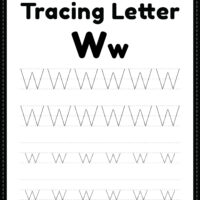 Tracing Letter W Alphabet Worksheet