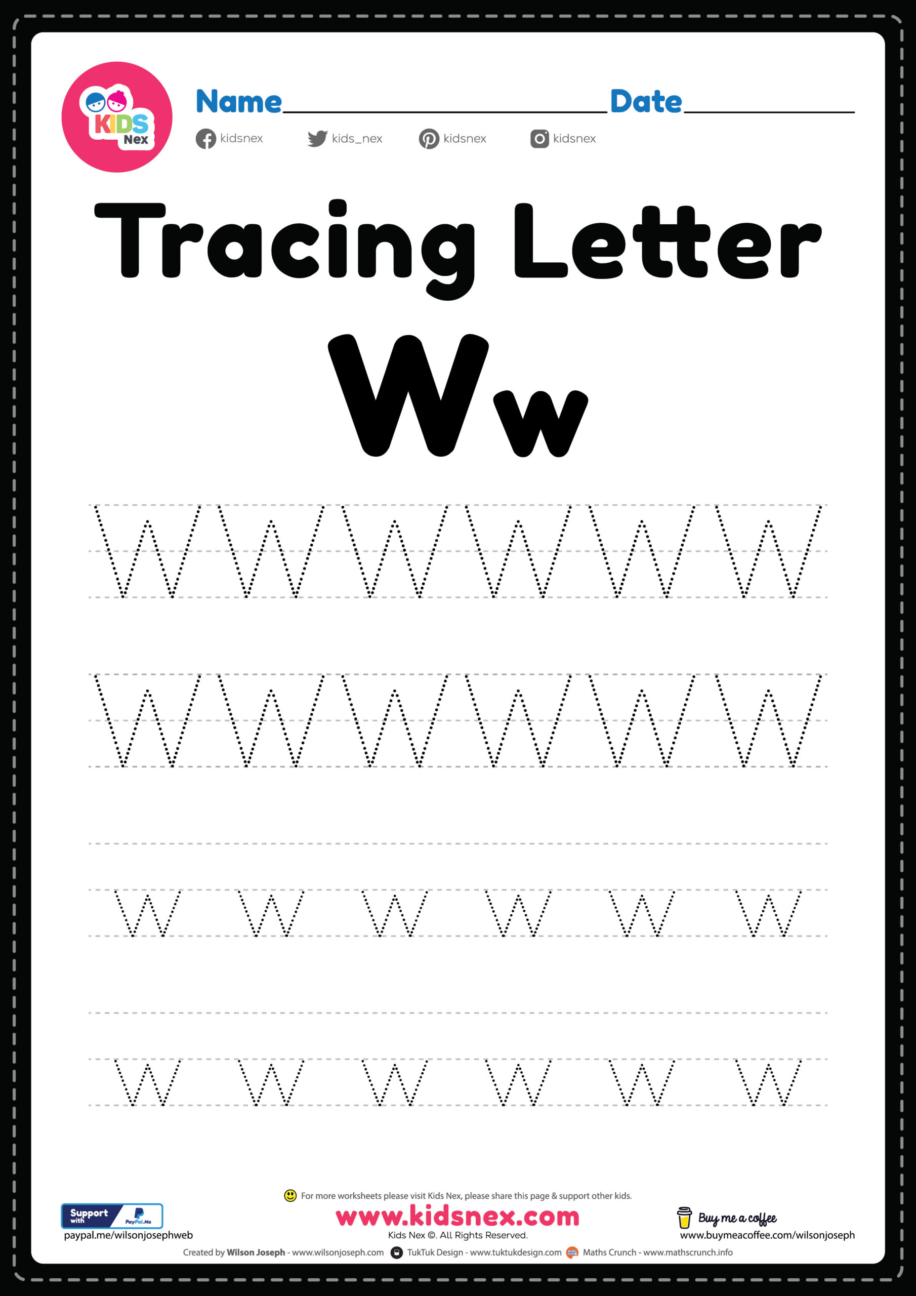 Free Printable Letter W Worksheets