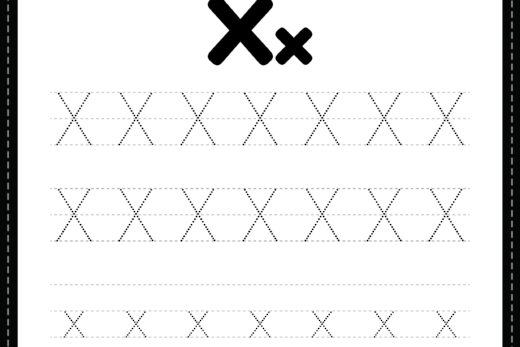 Tracing Letter X Alphabet Worksheet