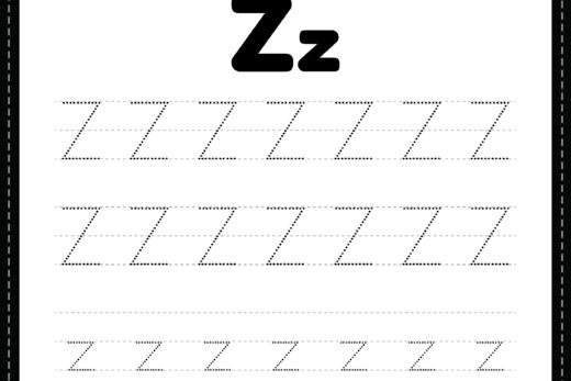 Tracing Letter Z Alphabet Worksheet