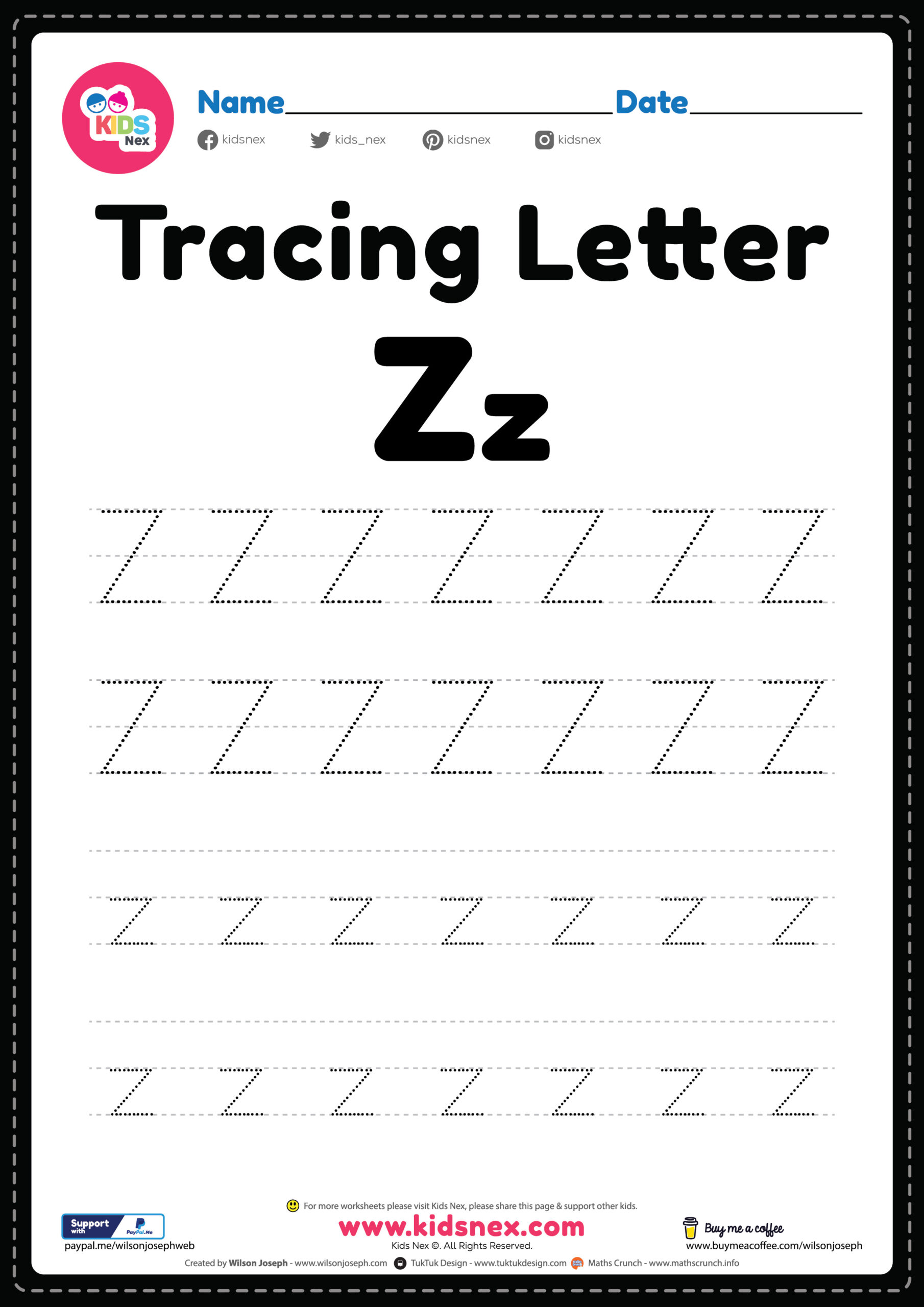 Letter Z Printable Worksheets