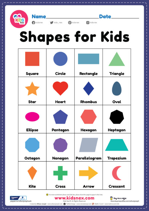 Shapes for Kids Printable