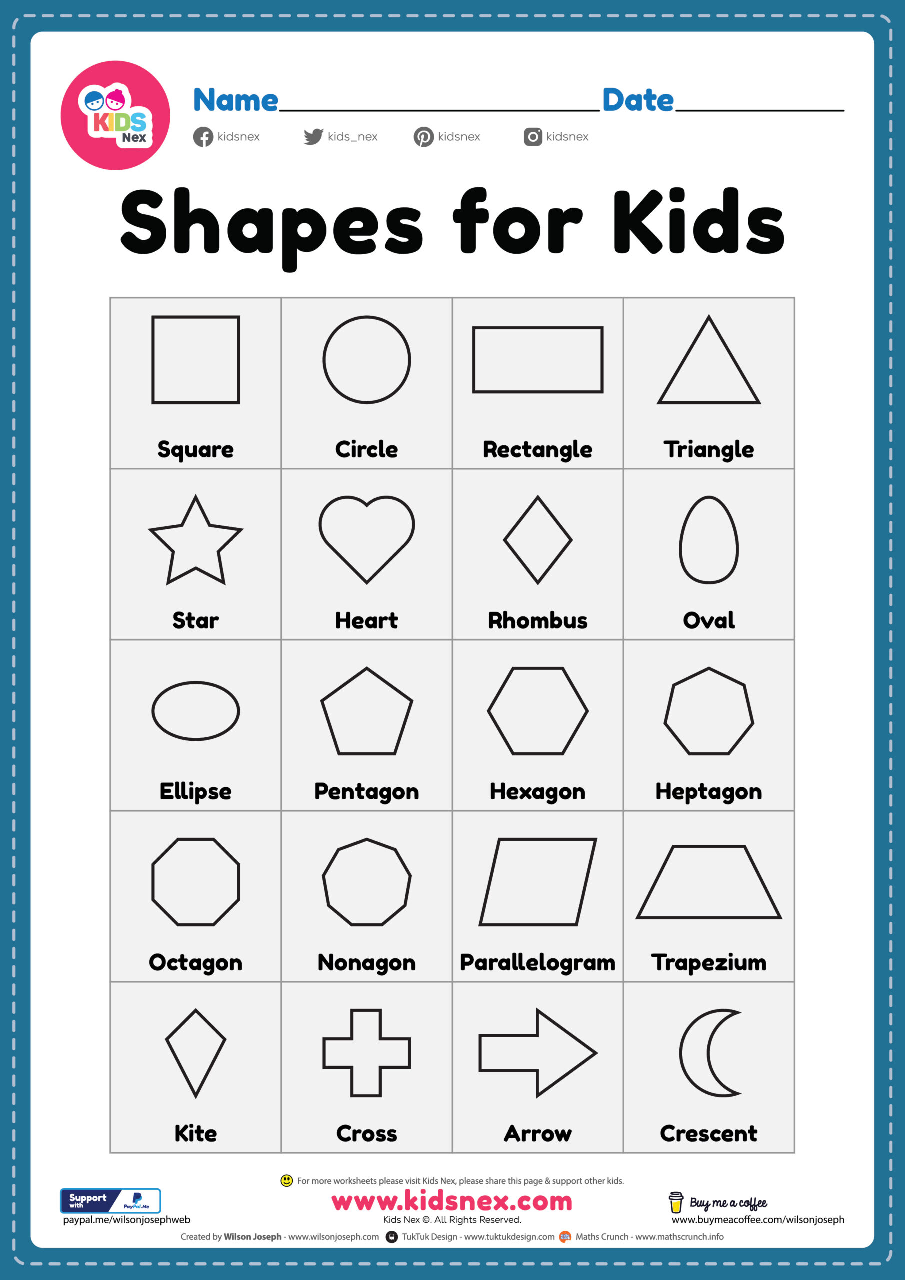Printable Shapes for Preschool
