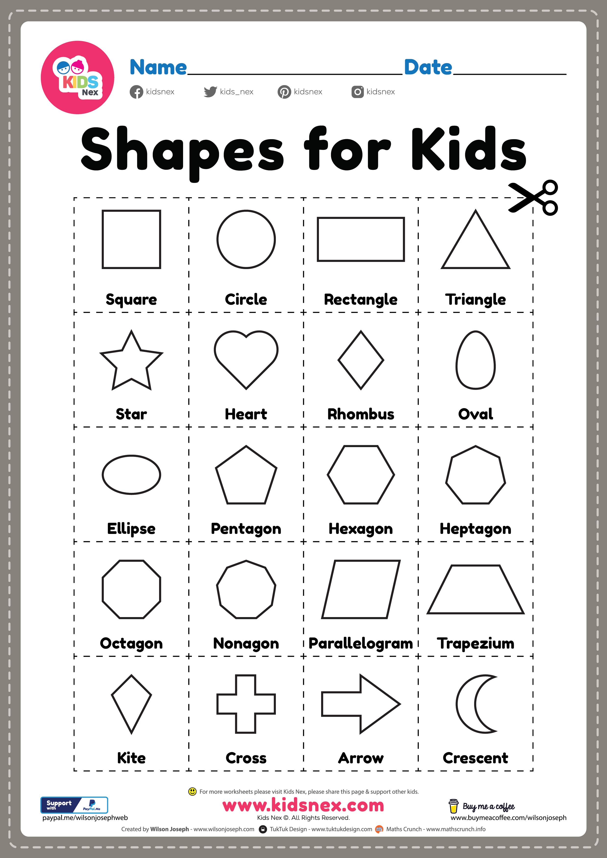 Basic Shapes For Kids Free Printable PDF For Kindergarten