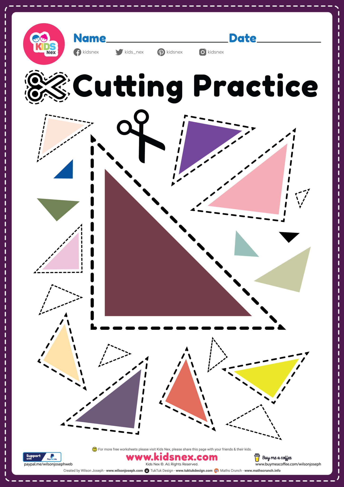 Free Cutting Practice Worksheets For Kindergarten Pdf