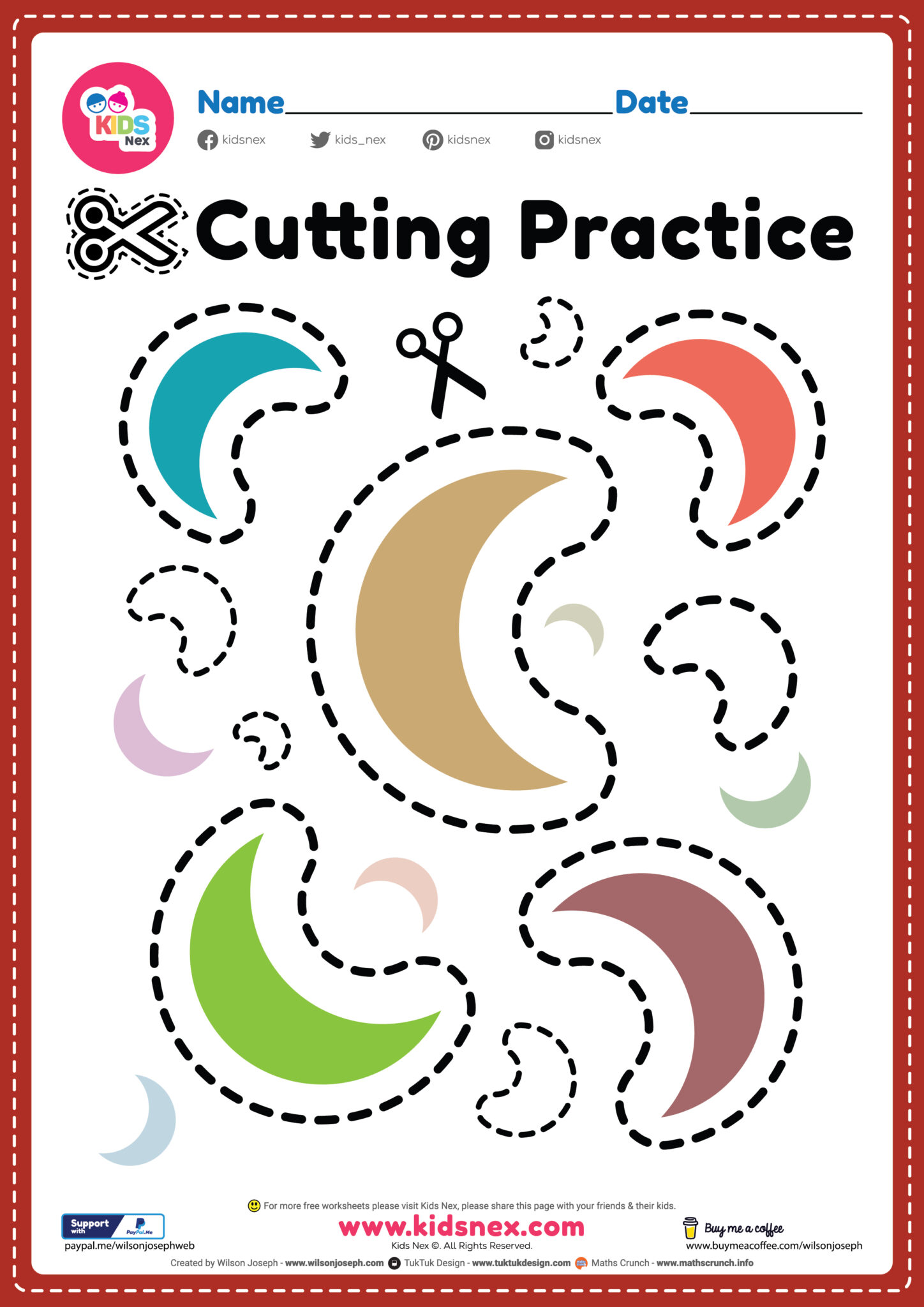 Cutting Practice For Kids Printable