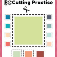 Practicing cutting with scissors