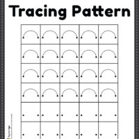 Tracing pattern curve lines worksheet for kindergarten